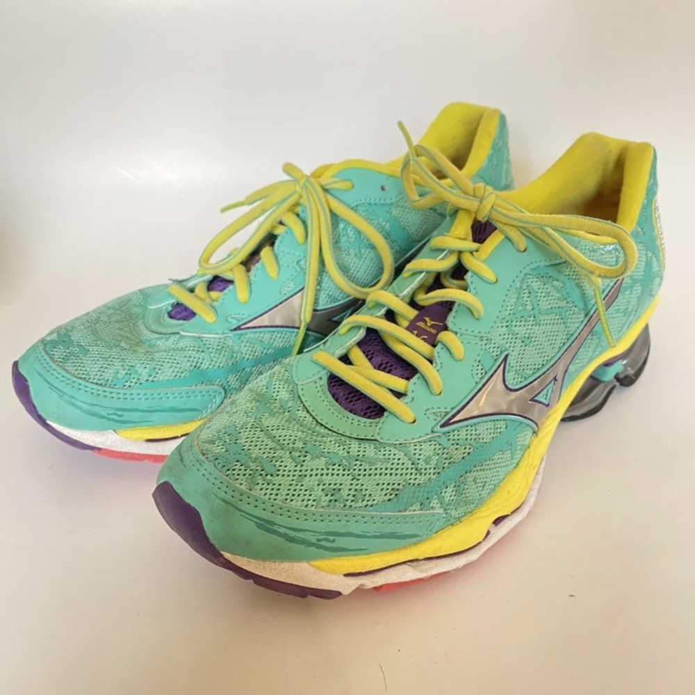 Mizuno Wave Creation 16 Teal Yellow Running Shoe Women’s Size W9.5